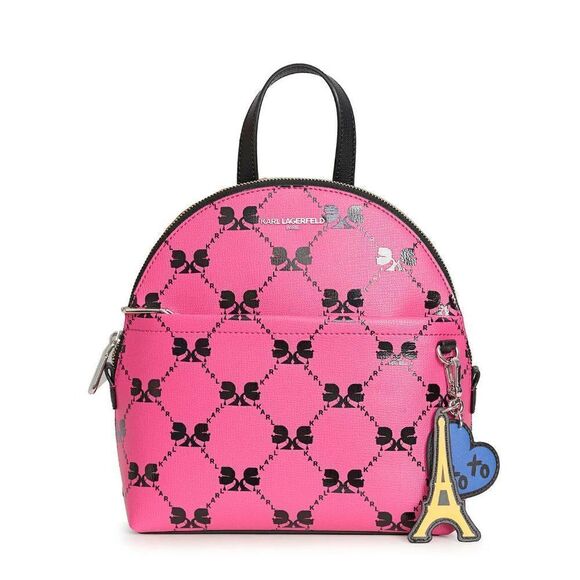 New Karl Lagerfeld Paris Adele Maybelle Logo Backpack Purse - Picture 1 of 12